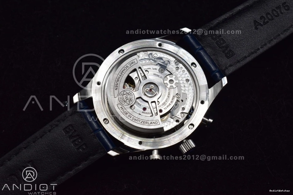White A Dial Strap SmartChoice 1:1 Leather Blue ZF 1019 Blue on Chrono Edition Best Portuguese IW371620 1005